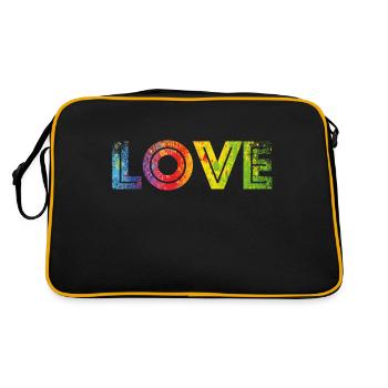 LOVE colours speckled - Retro Tasche - Schwarz/Gold - Hinten