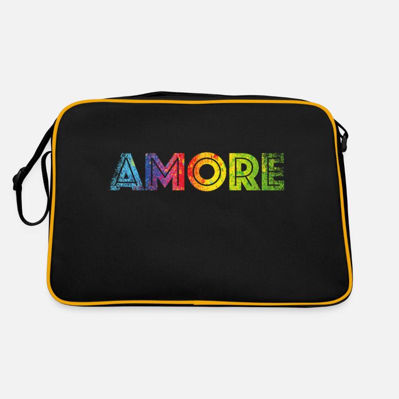 AMORE colours speckled - Retro Tasche - Schwarz/Gold