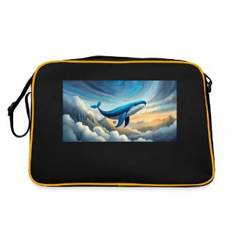 funny hooey a blue whale is super light - Retro Bag - black/gold - Back