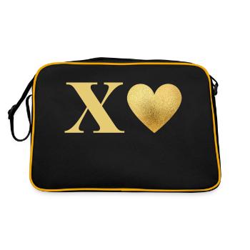 Lettre x cœur doré - Sac Retro - noir/or - Dos