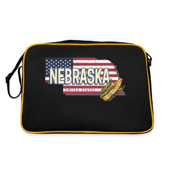 Nebraska États-Unis Carte Souvenir - Sac Retro - noir/or - Dos