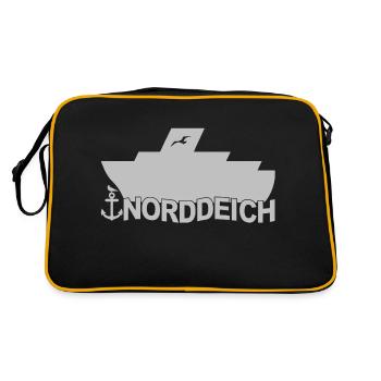 Ferry Norddeich Logo - Retro Bag - black/gold - Back