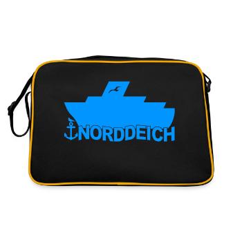 Ferry Norddeich Logo - Retro Bag - black/gold - Back