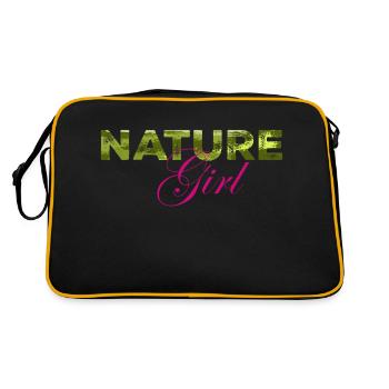 Lettrage Natur Girl avec texture verte - Sac Retro - noir/or - Dos