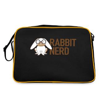 Nerd de lapin avec lapin blanc et brun - Sac Retro - noir/or - Dos