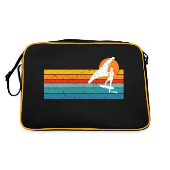 Wing Foiling Surf Surfing Surfer - Retro Tasche - Schwarz/Gold - Hinten