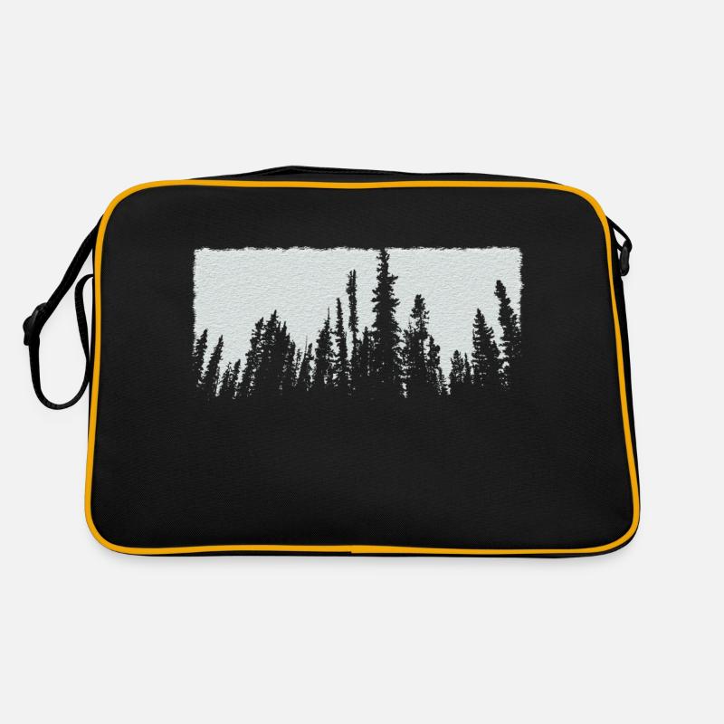 weiße Bäume Wald Natur Retro Tasche