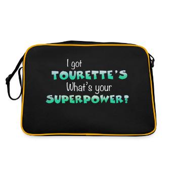 Tourettes Supermacht - Retro Tasche - Schwarz/Gold - Hinten