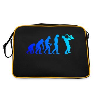Saxophon Evolution Saxophonist Sax Herren Jungen - Retro Tasche - Schwarz/Gold - Hinten