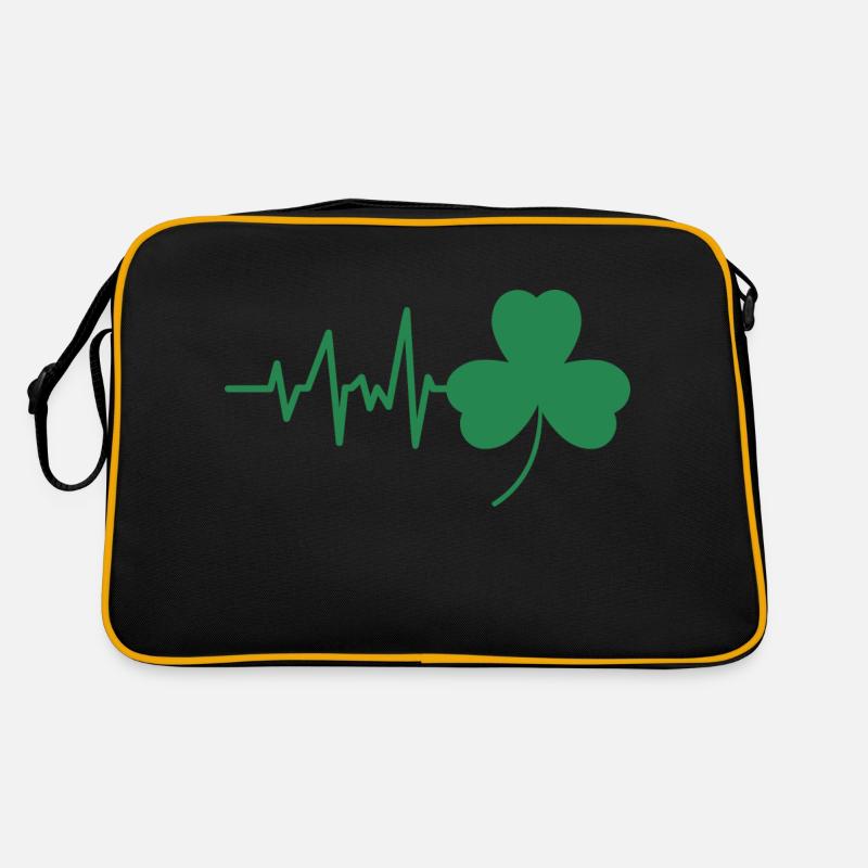 Rythme cardiaque Saint Patrick Irlande trèfle Sac Retro