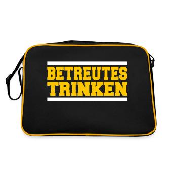 Betreutes Trinken - Retro Tasche - Schwarz/Gold - Hinten