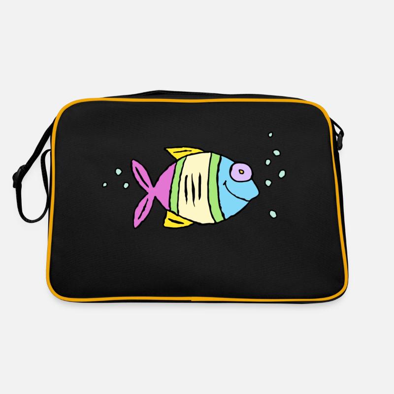 Poisson Cichlide Eau Mer Graffiti Dessin Sac Retro