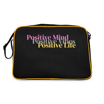 positif. Vibrations positives. Vie positive - Sac Retro - noir/or - Dos