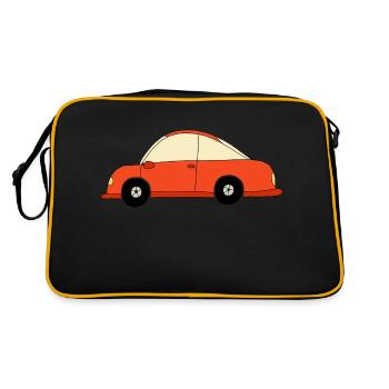 Roter Sportwagen - Retro Tasche - Schwarz/Gold - Hinten