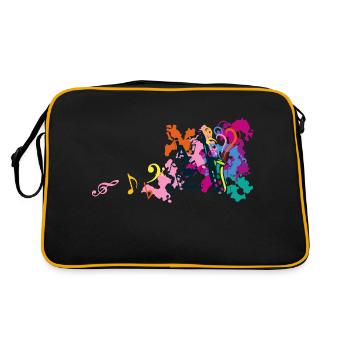 saxophone musique note cle sol fantaisie - Sac Retro - noir/or - Dos