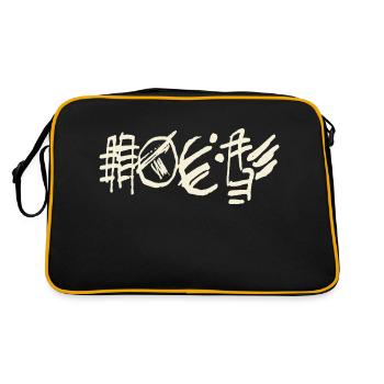 Abstract Art - Writing - Fantasy Calligraphy - Retro Bag - black/gold - Back