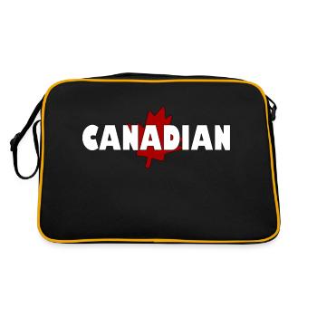 Kanadisch - Retro Tasche - Schwarz/Gold - Hinten
