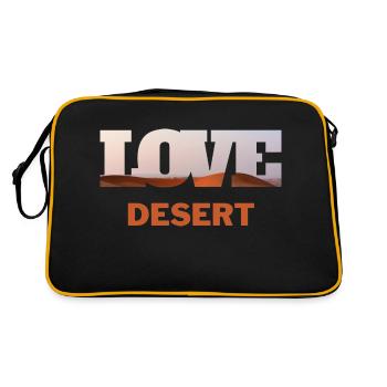T-Shirt Desert Urlaub Strand Sonnenschein Geschenk - Retro Tasche - Schwarz/Gold - Hinten