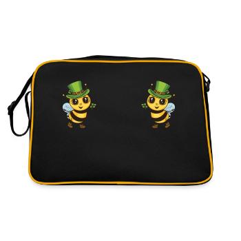 Bee w/ Shamrock Boobs T-Shirt Irish Boobies St - Sac Retro - noir/or - Dos