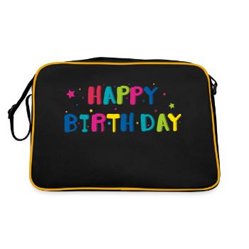 Joyeux anniversaire typo - Sac Retro - noir/or - Dos