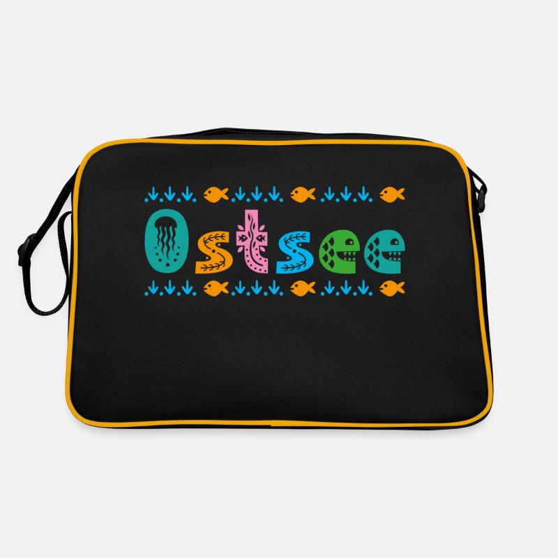 Ostsee - Retro Tasche - Schwarz/Gold