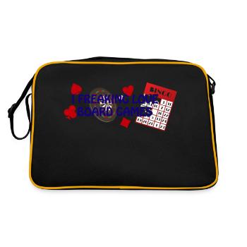 boardgame chess backgammon game night - Retro Tasche - Schwarz/Gold - Hinten