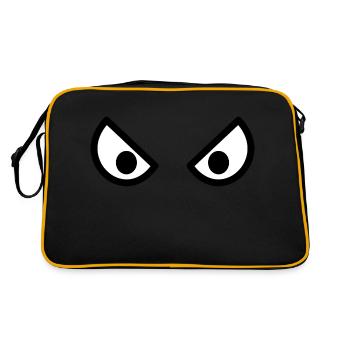 Fierce Angry Cartoon Eyes - Dessin numérique - Sac Retro - noir/or - Dos