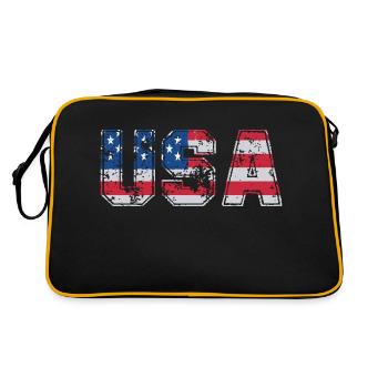USA US Flag Patriotic America t-shirt - Retro Bag - black/gold - Back