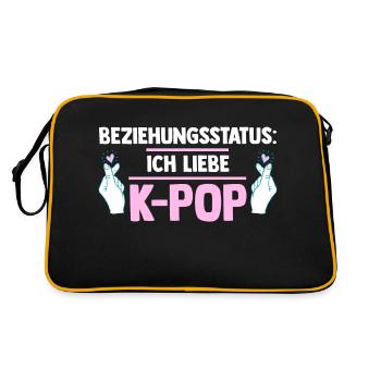 Korea Musik Beziehungsstatus Kpop - Retro Tasche - Schwarz/Gold - Hinten