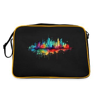 kunstvolle Skyline - Retro Tasche - Schwarz/Gold - Hinten