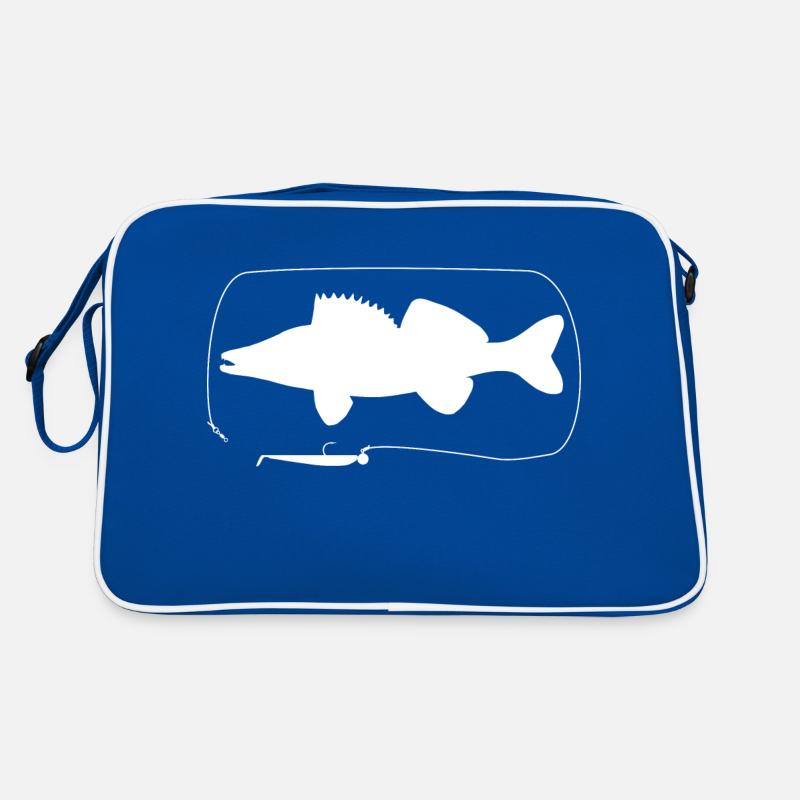 Zander mit Gummifisch Retro Tasche