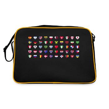 Drapeaux internationaux du monde - Drapeaux des pays - Sac Retro - noir/or - Dos