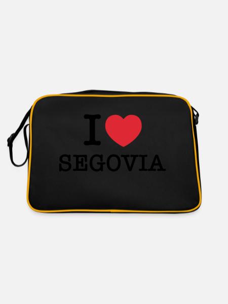 J’aime Ségovie | Ségovie | J’ai le cœur de Ségovie | Espagne - Sac Retro - noir/or - Dos