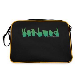 Alphabet main Vetland vert dégradé 2 - Sac Retro - noir/or - Dos