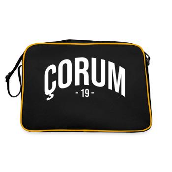 Corum 19 Turkey Turkiye TR Gift Holiday Turk - Retro Bag - black/gold - Back