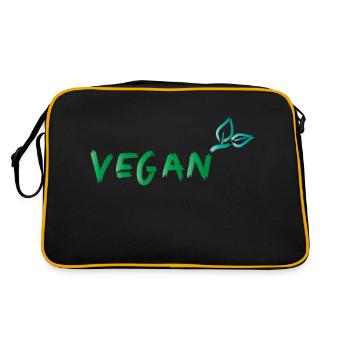 vegan blatt - Retro Tasche - Schwarz/Gold - Hinten