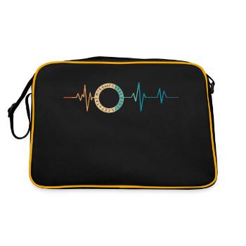 Battement de coeur rétro alphabet runique - Sac Retro - noir/or - Dos