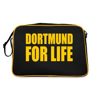 dortmund for life - Retro Tasche - Schwarz/Gold - Hinten