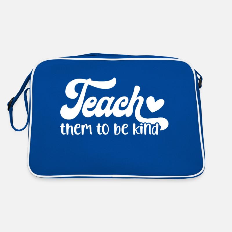 Teach Them To Be Kind Heartfelt Message Design Retro Bag