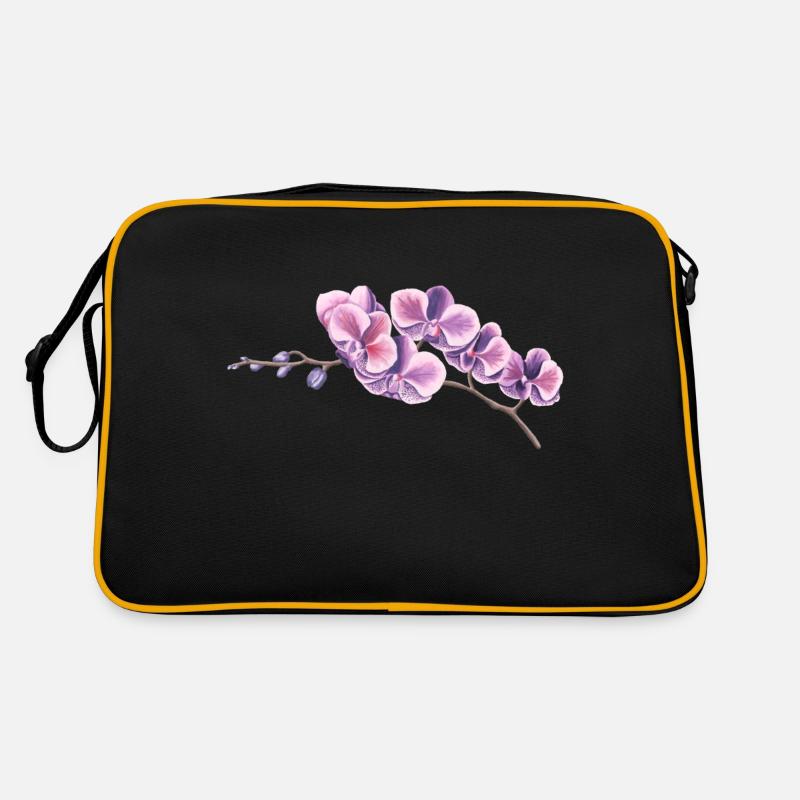 FLOWER - Retro Tasche - Schwarz/Gold