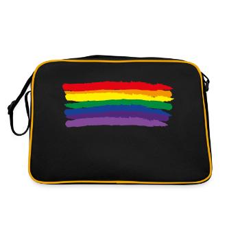 Rainbow Flag & colors - Retro Bag - black/gold - Back