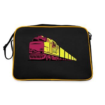 Güterzug Eisenbahn lok - Retro Tasche - Schwarz/Gold - Hinten