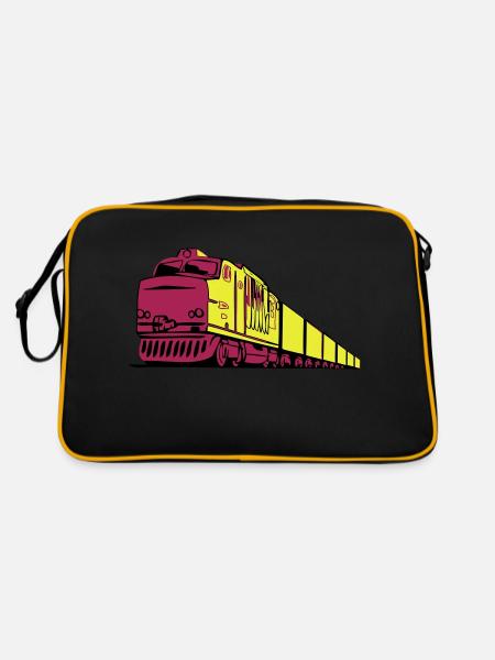 Ferroviaire fret locomotive - Sac Retro - noir/or - Dos
