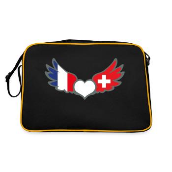 Drapeaux Français et Suisse Flag France et Suisse - Sac Retro - noir/or - Dos