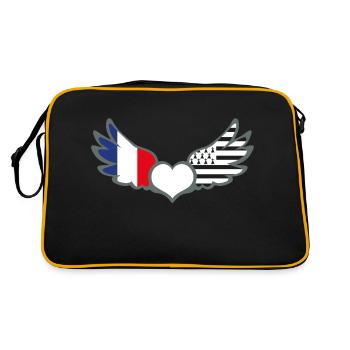 Drapeaux France et Bretagne Français et Breton - Sac Retro - noir/or - Dos