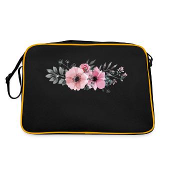 Watercolor Folwers - Sac Retro - noir/or - Dos