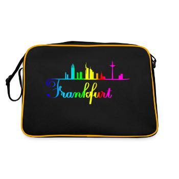 Frankfurt Skyline rainbow color Germany - Retro Bag - black/gold - Back