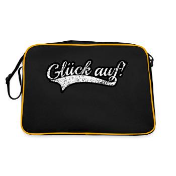Glück auf - Retro Tasche - Schwarz/Gold - Hinten
