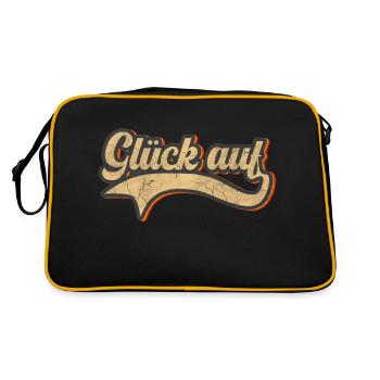 Glück auf - Retro Tasche - Schwarz/Gold - Hinten