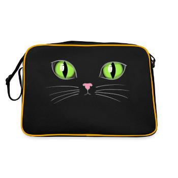 Yeux verts de chat - Sac Retro - noir/or - Dos